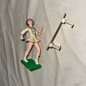 1978 Vintage Collector’s Wilton Doll w/ Green Base/White Outfit, Doll Bench